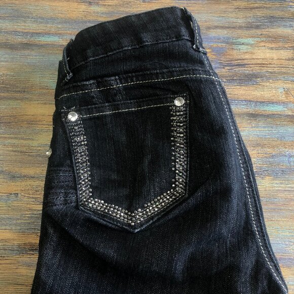 JZ Premium Jeans Skinny Low Rise Faux Rhinestone Embellished Womens Size 5 - Picture 11 of 15